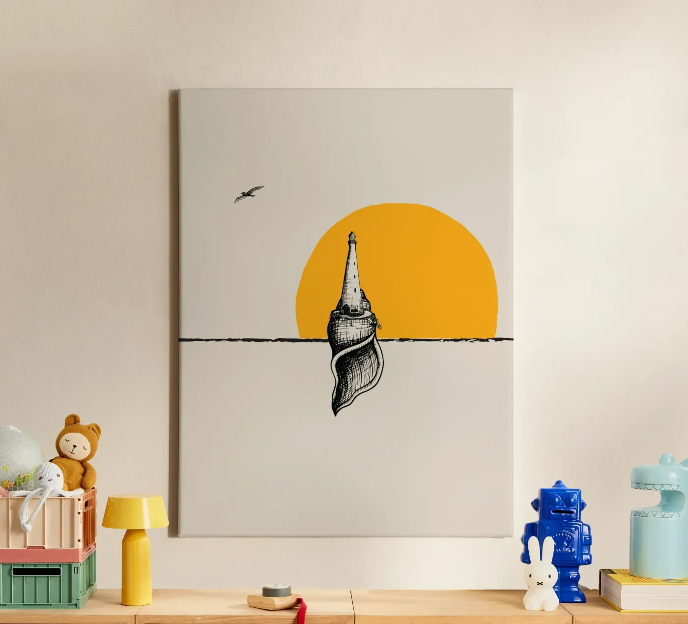 Lighthouse canvas van Urban Art Draw