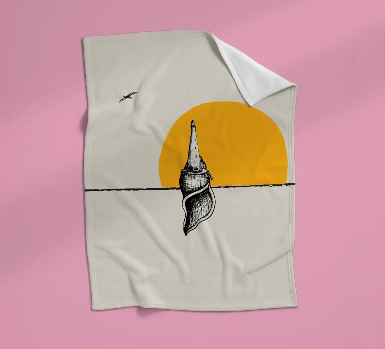 Vuurtoren fleecedeken van Urban Art Draw