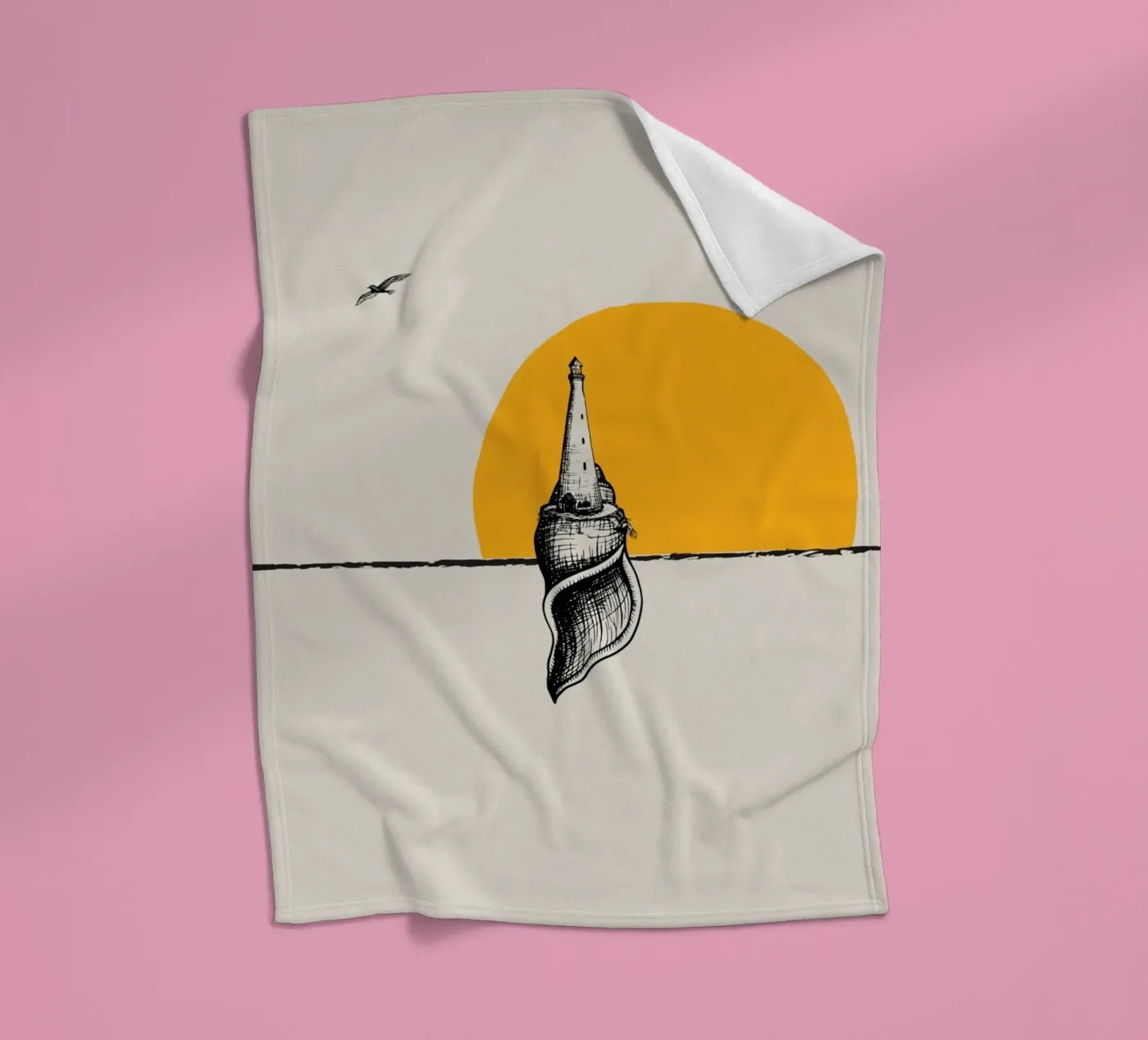 Leuchtturm Fleecedecke von Urban Art Draw