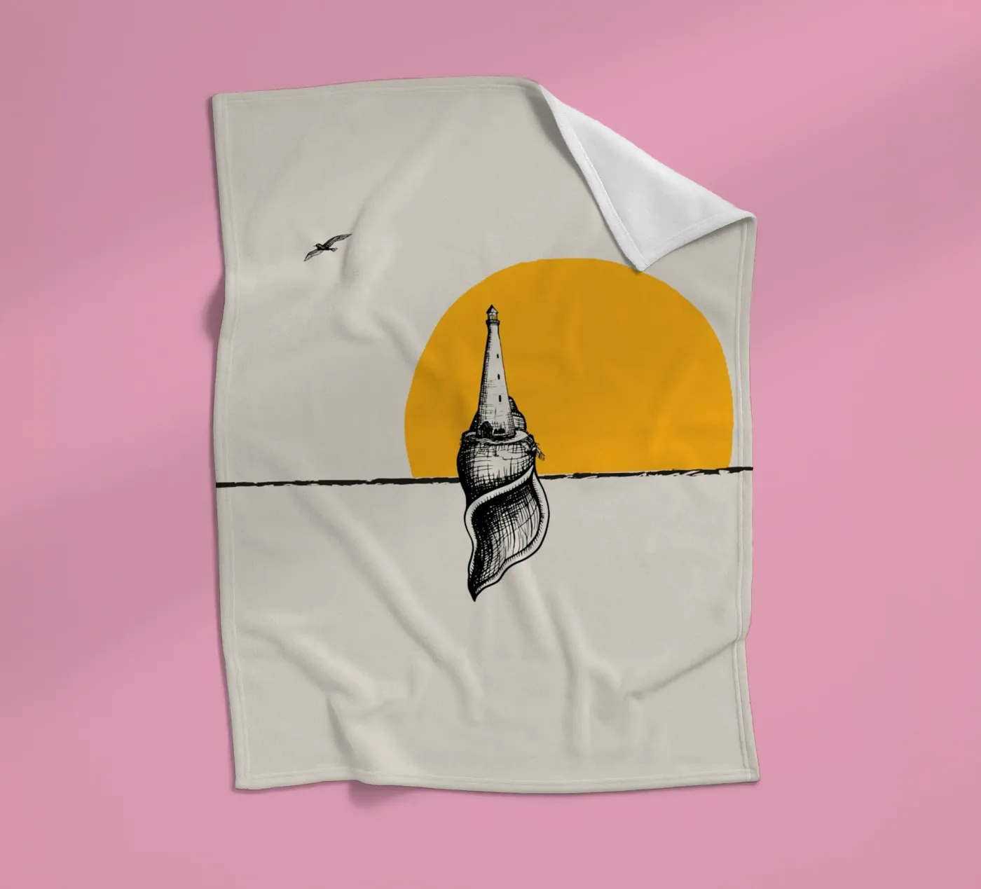 Vuurtoren fleecedeken van Urban Art Draw