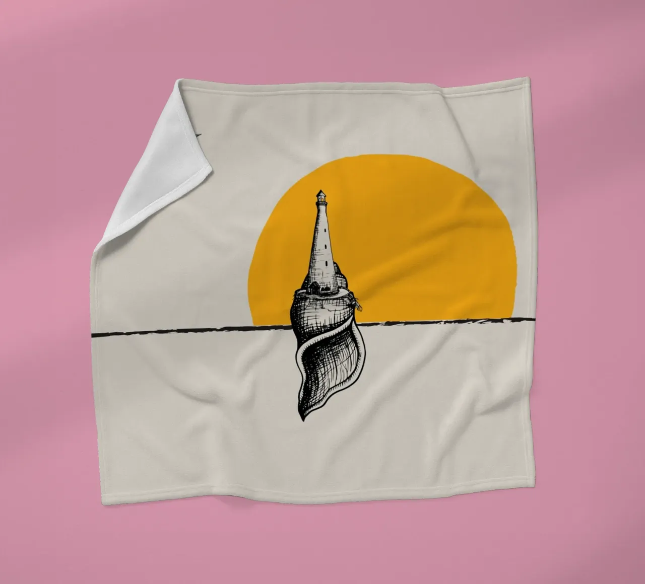 Vuurtoren fleecedeken van Urban Art Draw