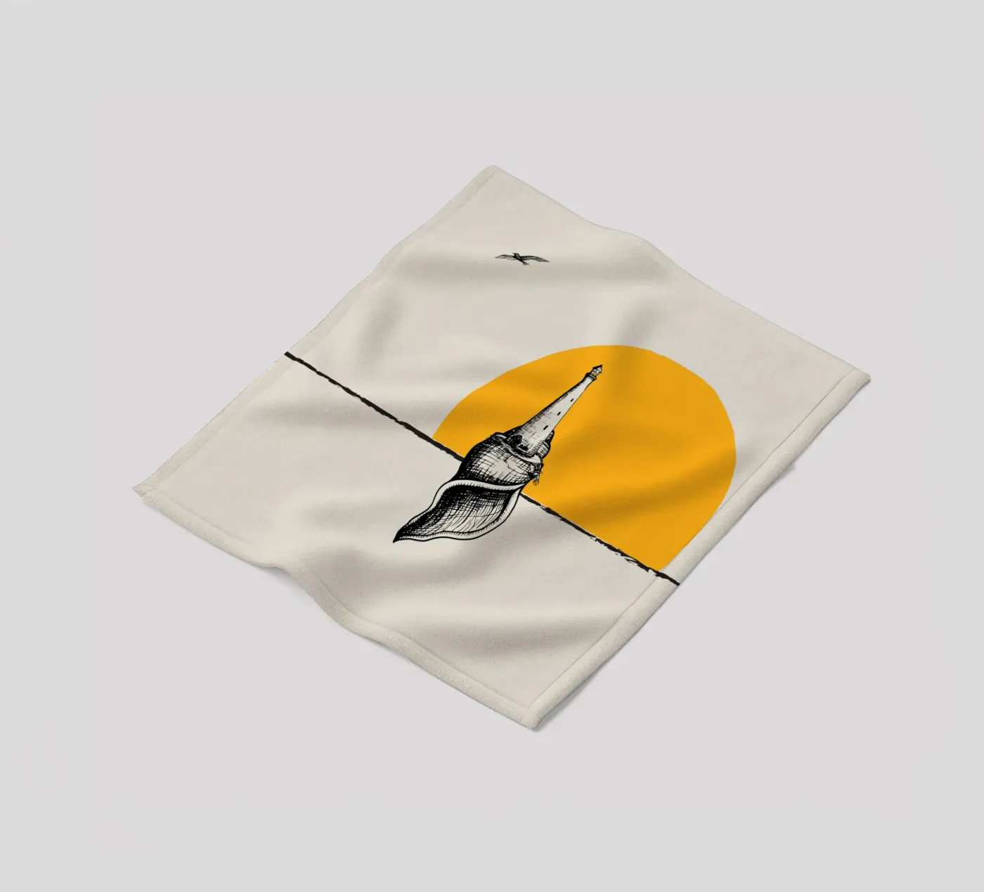 Vuurtoren fleecedeken van Urban Art Draw