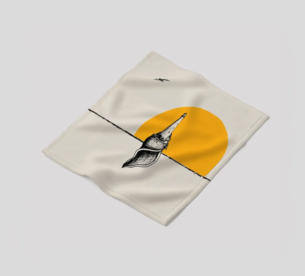 Vuurtoren fleecedeken van Urban Art Draw