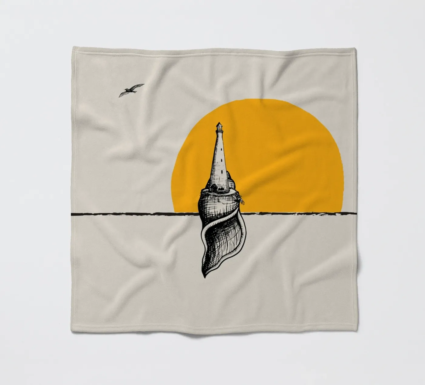 Vuurtoren fleecedeken van Urban Art Draw