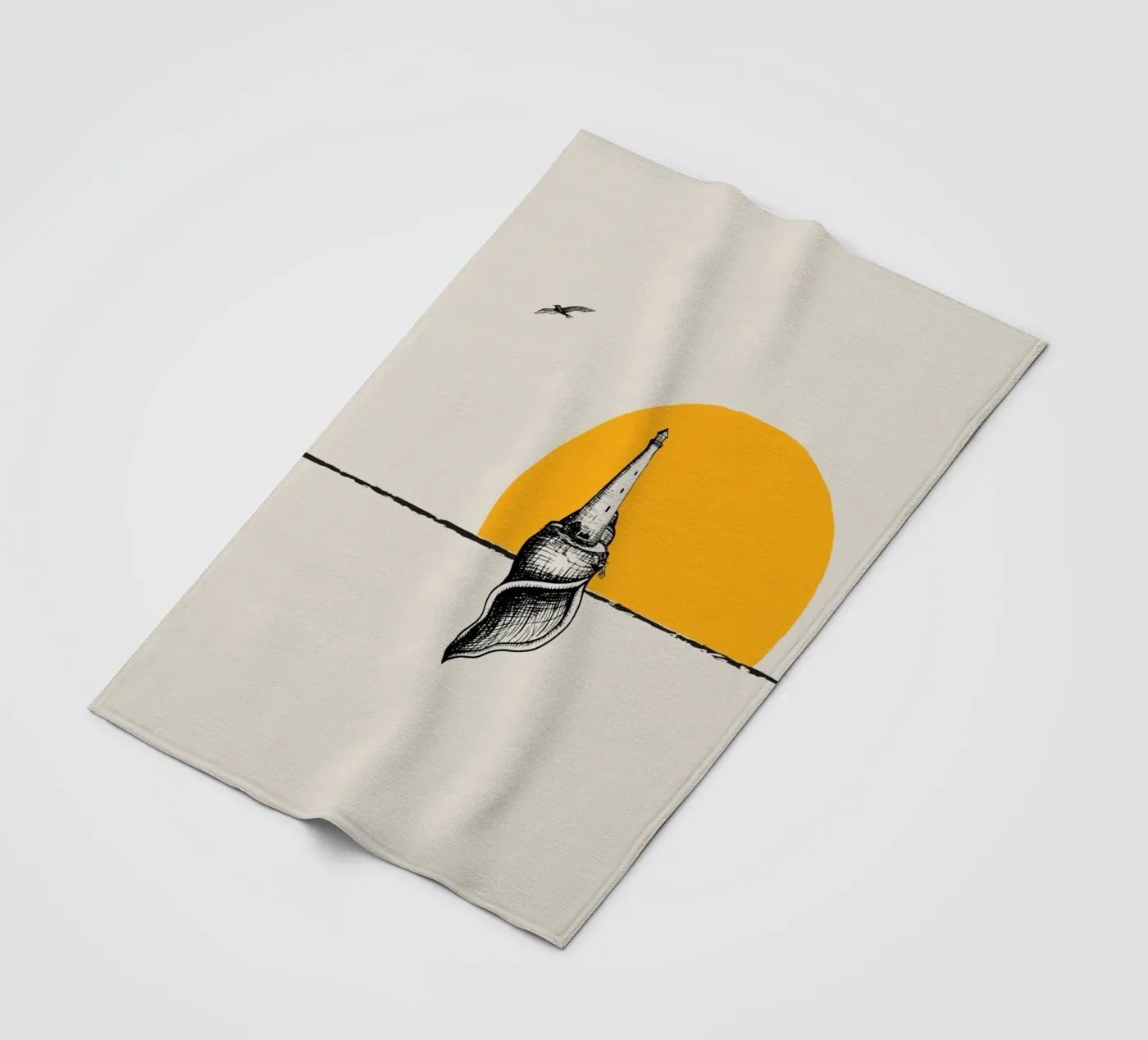 Leuchtturm Fleecedecke von Urban Art Draw