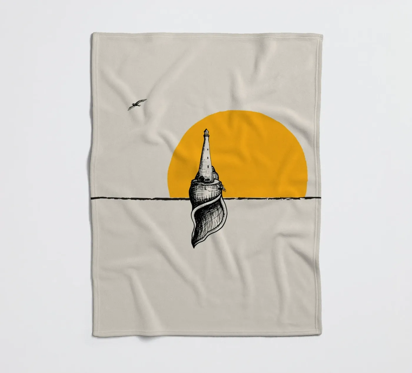 Vuurtoren fleecedeken van Urban Art Draw