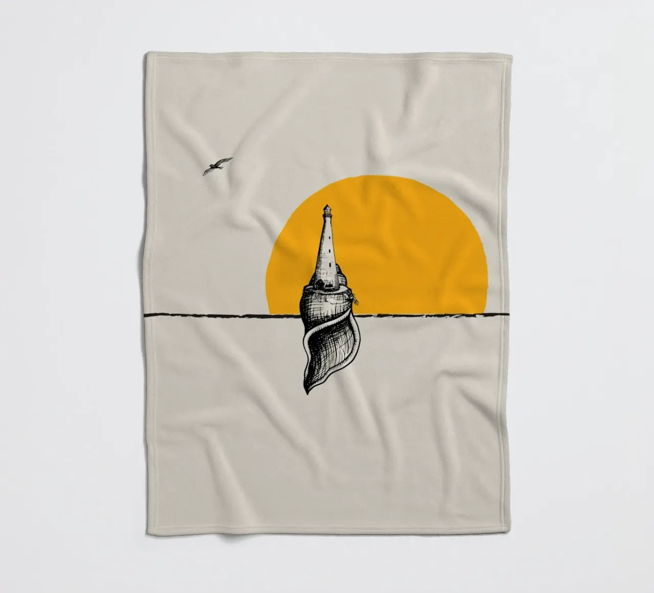 Vuurtoren fleecedeken van Urban Art Draw