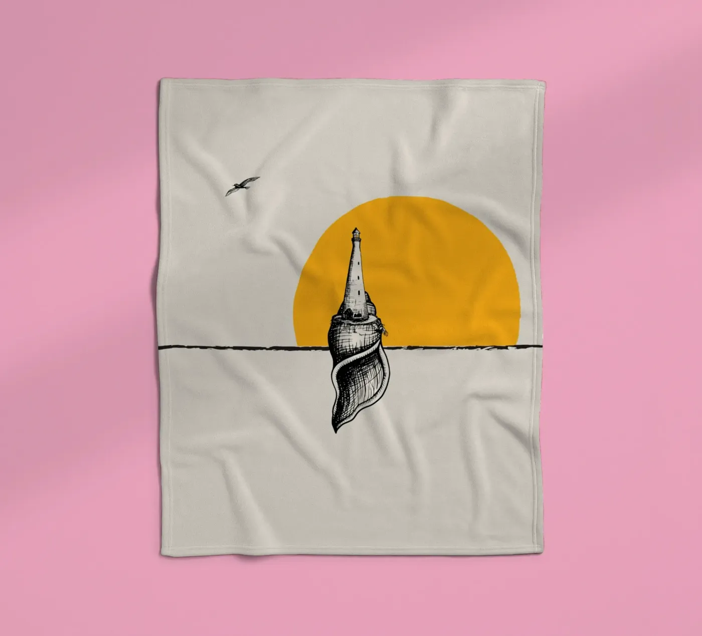 Leuchtturm Fleecedecke von Urban Art Draw