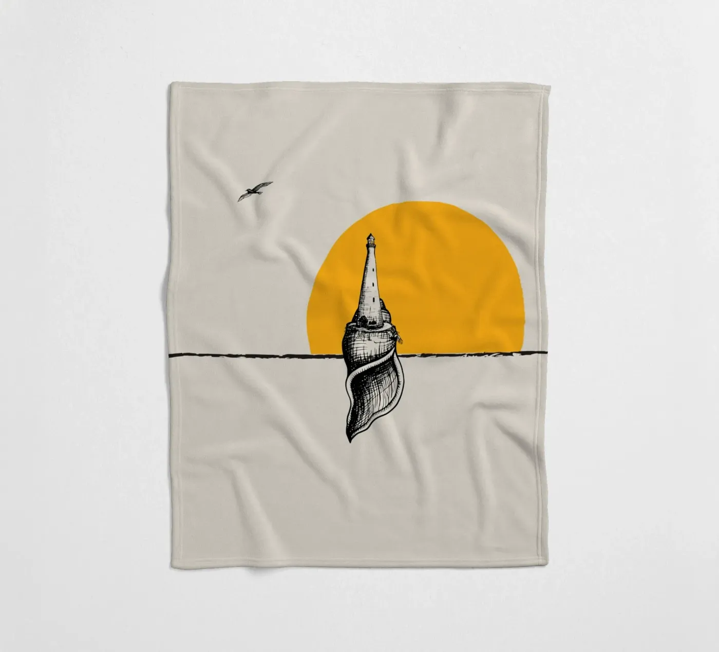 Vuurtoren fleecedeken van Urban Art Draw