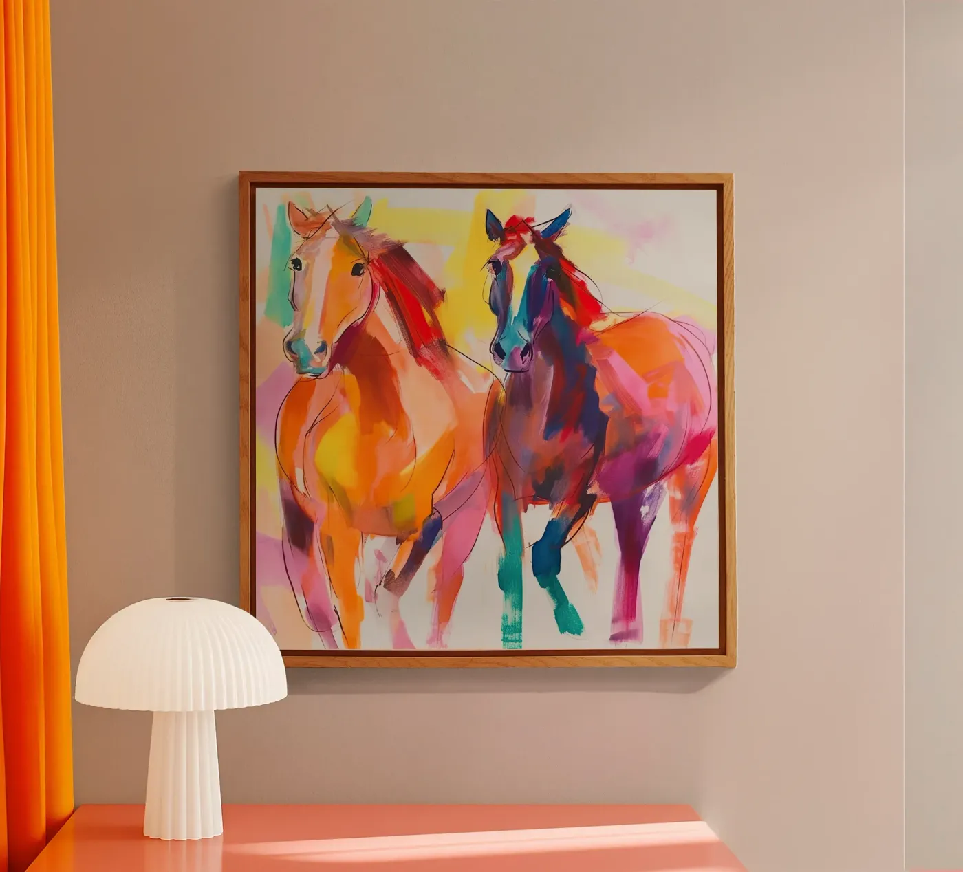 Paarden acryl van DaarbyN