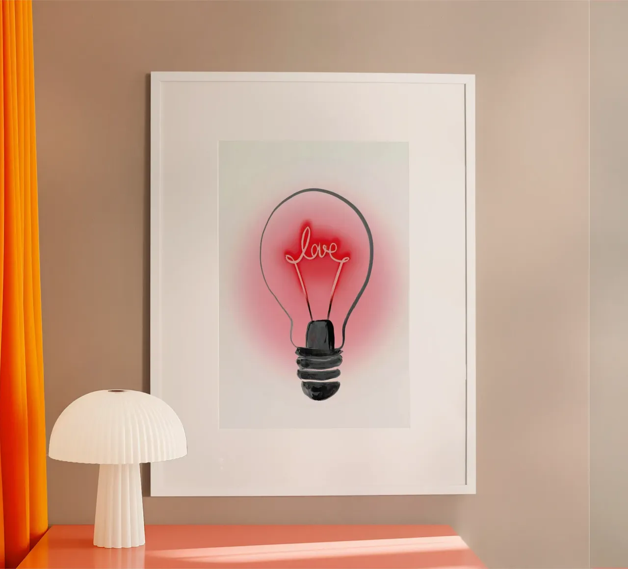Love And Light poster with wooden frame by Rococco LA
