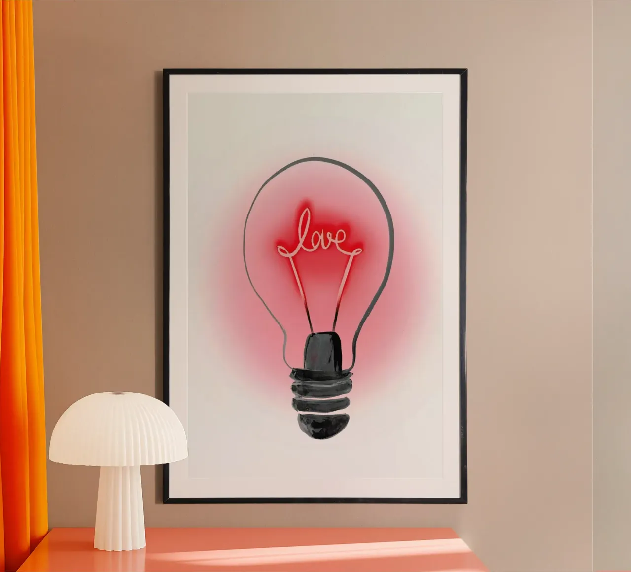 Love And Light poster with wooden frame by Rococco LA