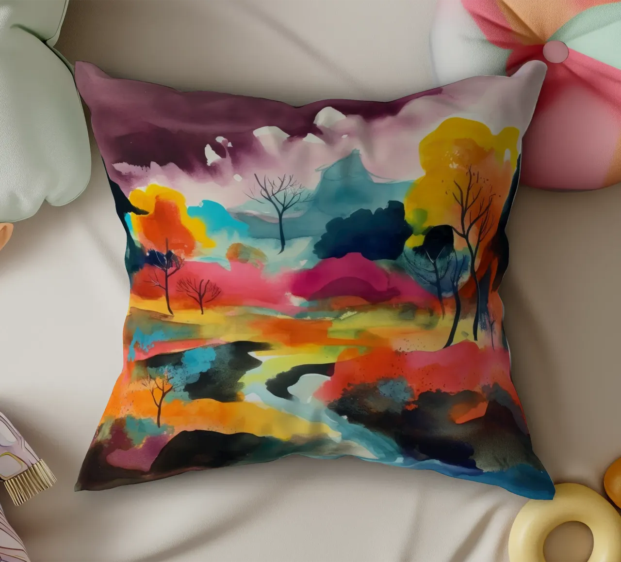 Il fiume dei colori cuscino da DaarbyN
