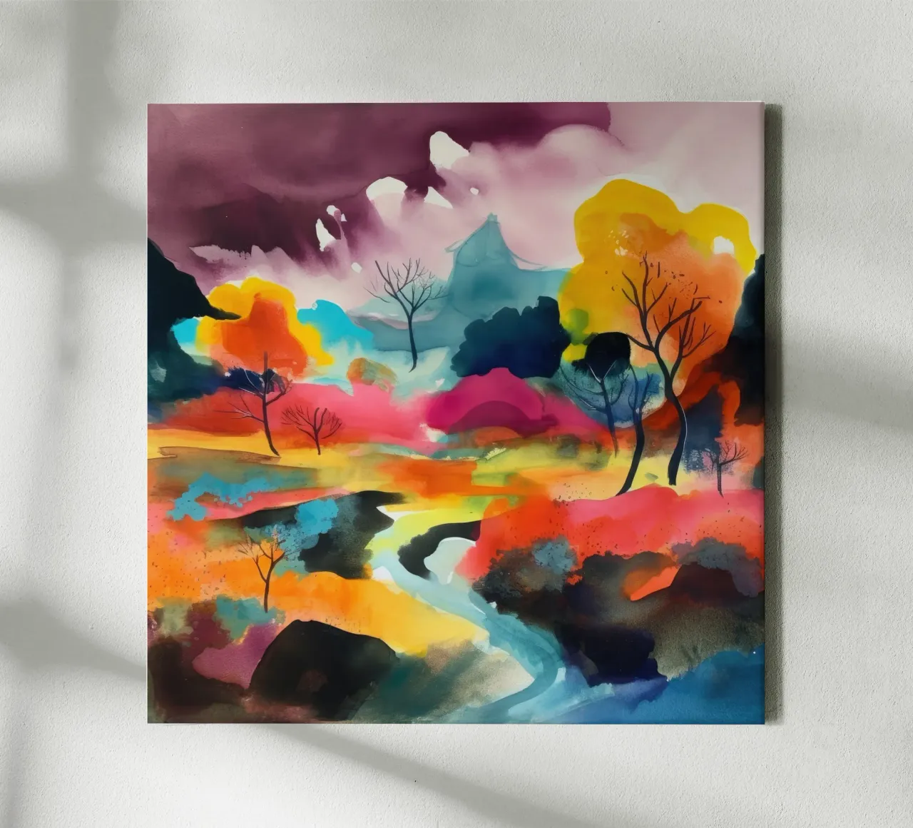 Il fiume dei colori tela con Cornice a cassetta da DaarbyN