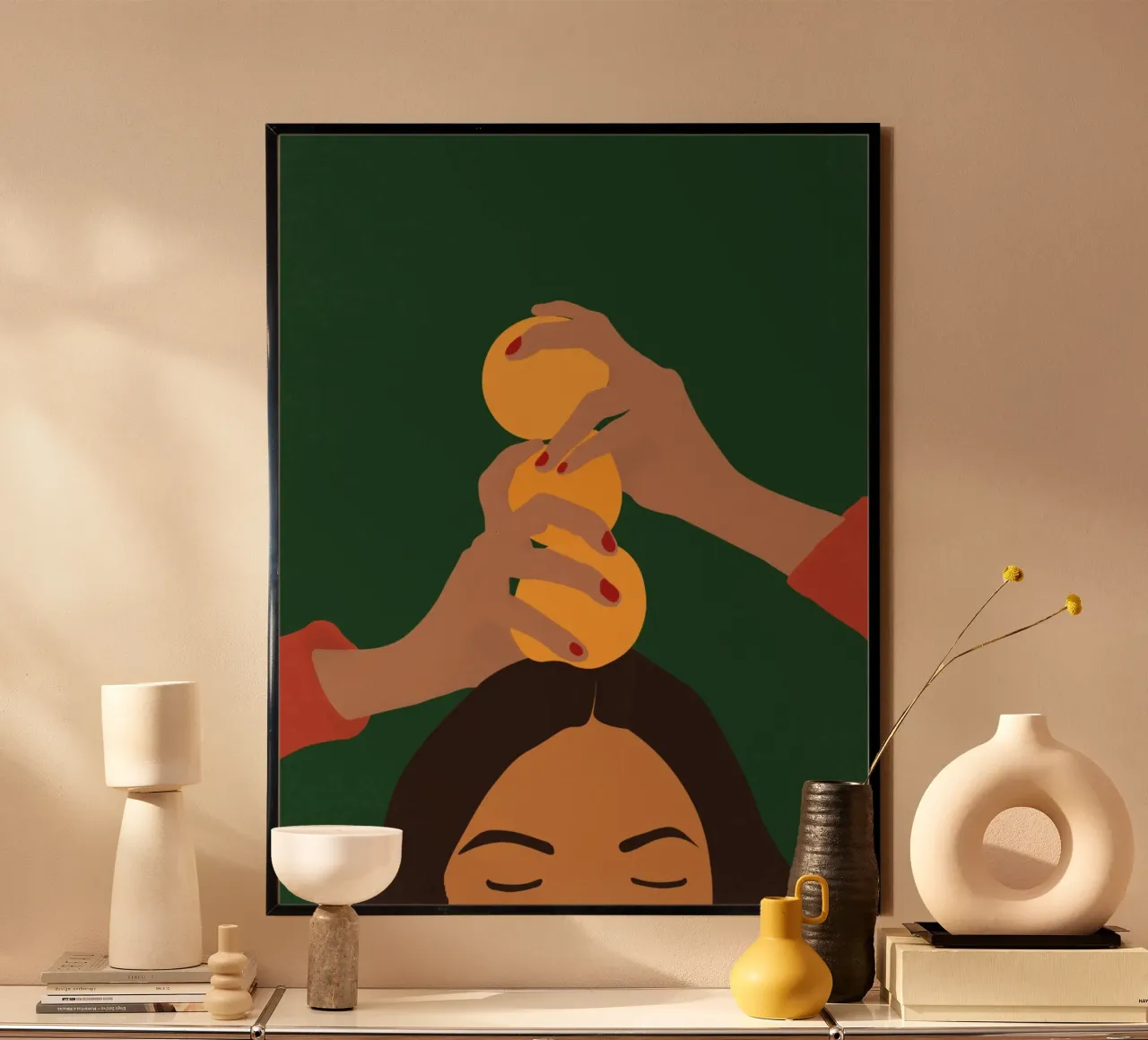 Testa di limone poster con telaio in plastica da Urban Art Draw