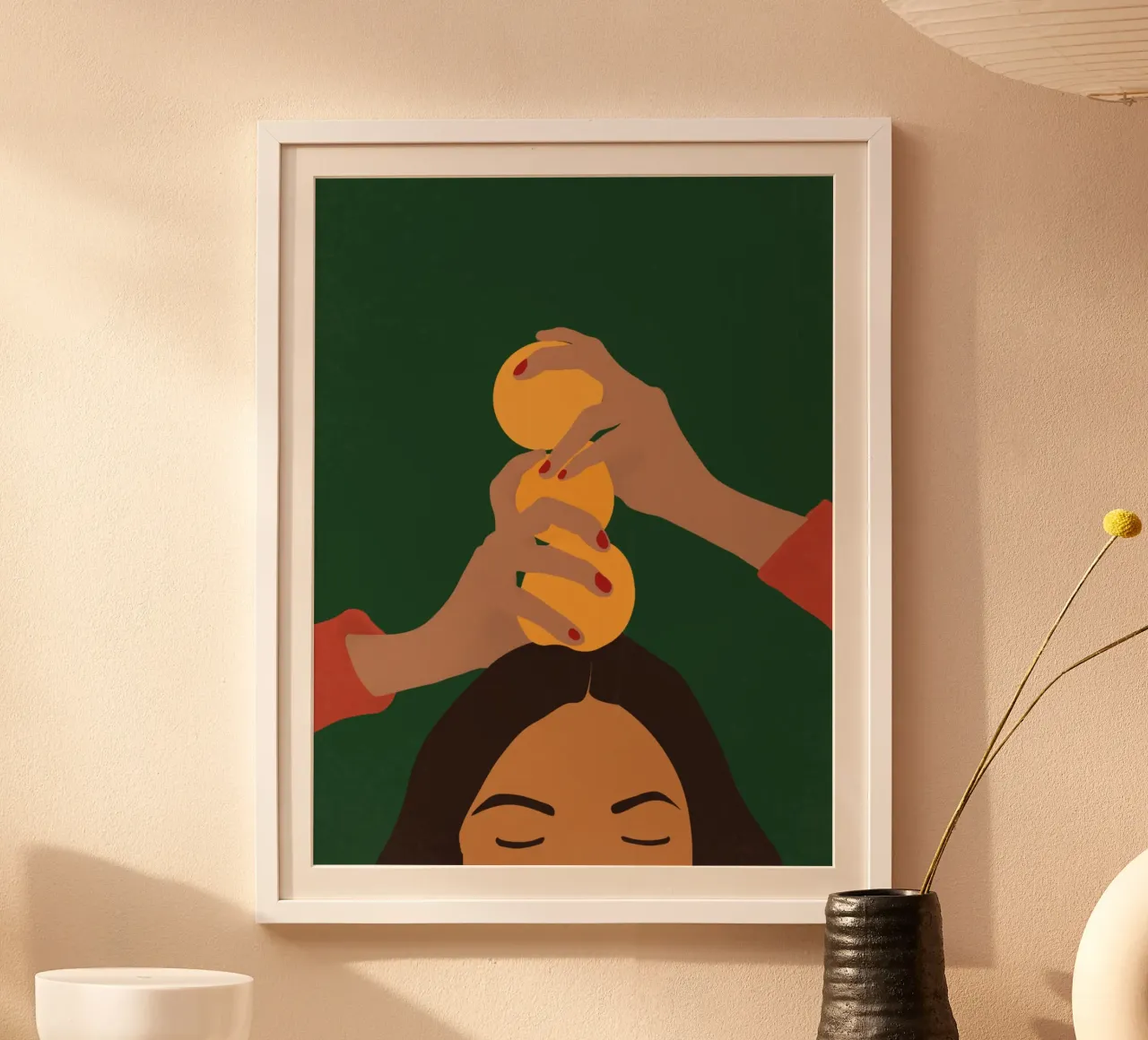 Testa di limone poster con telaio in plastica da Urban Art Draw