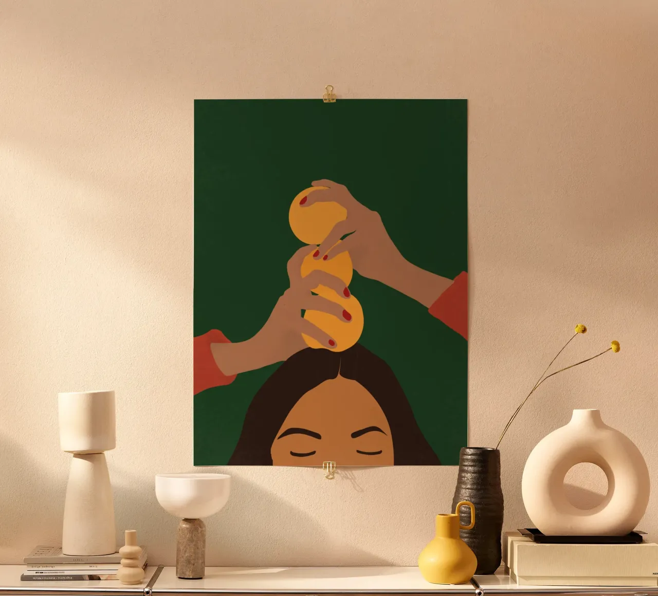 Testa di limone poster con telaio in plastica da Urban Art Draw