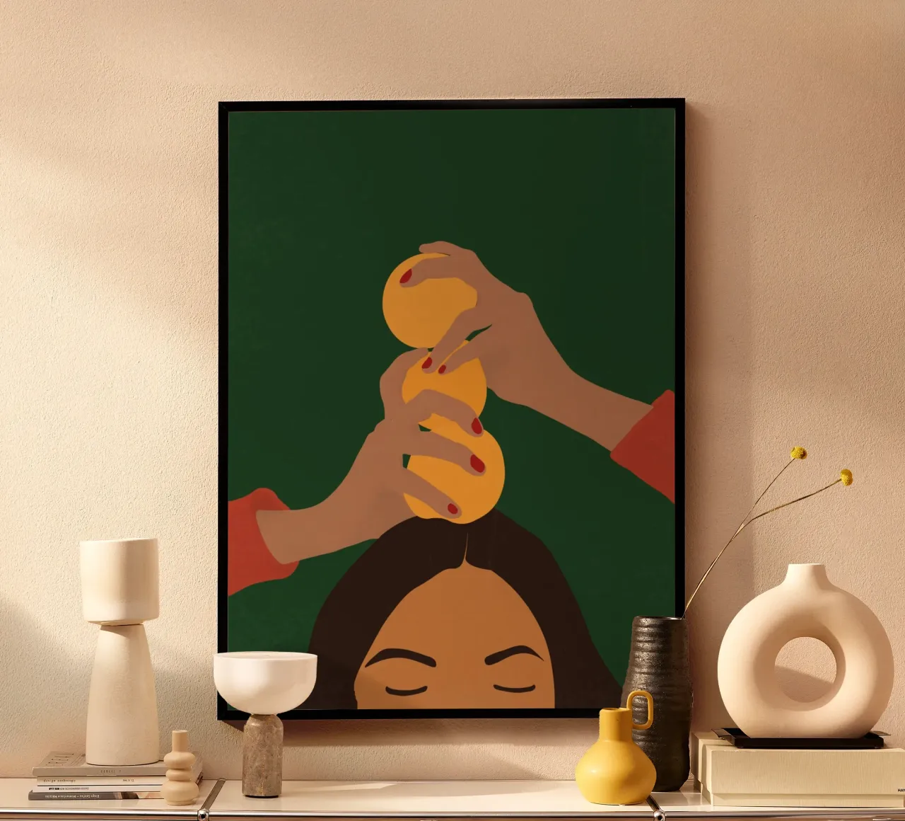 Testa di limone poster con telaio in plastica da Urban Art Draw