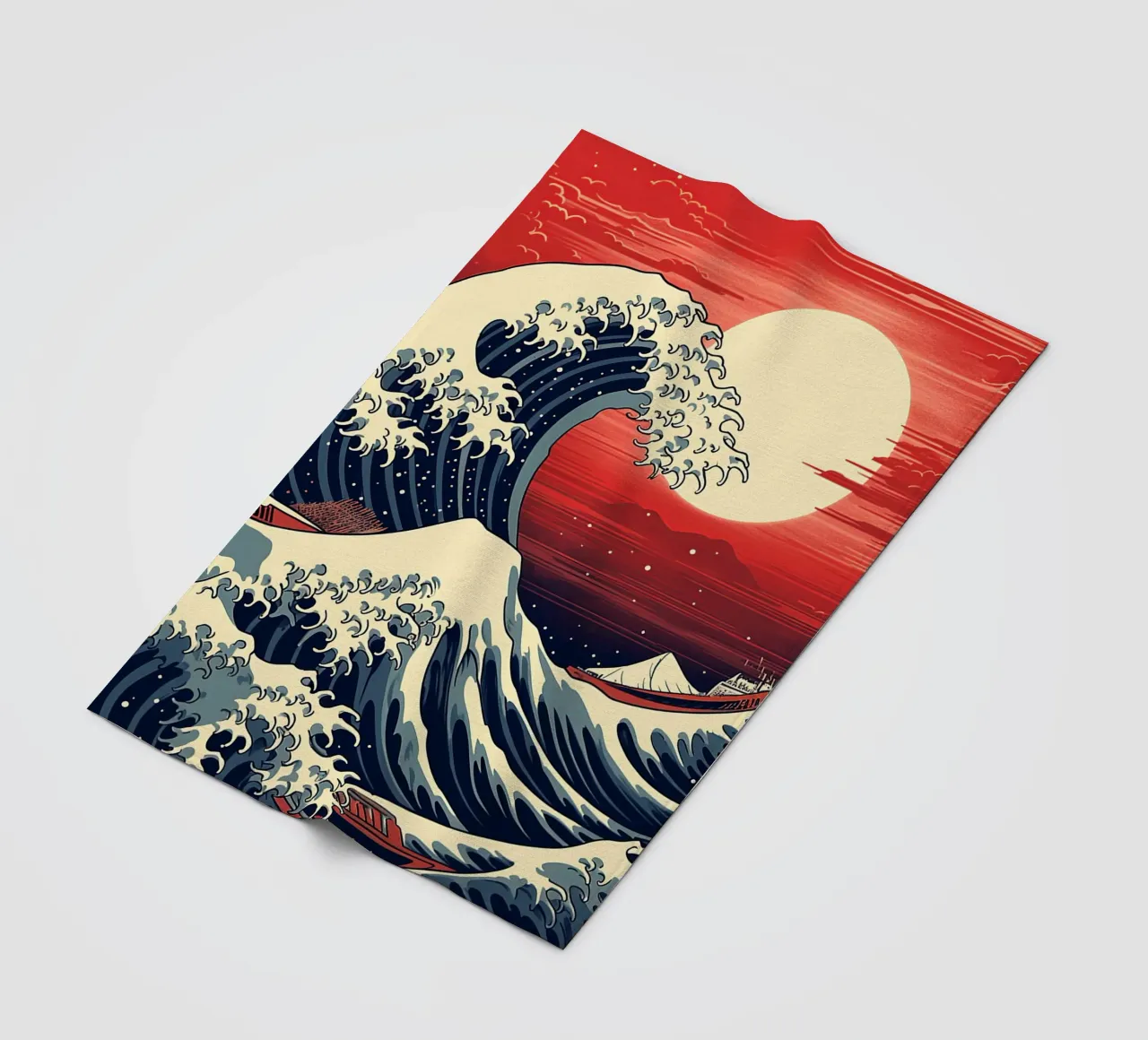 The Japanese Wave coperta in pile da 2toastdesign