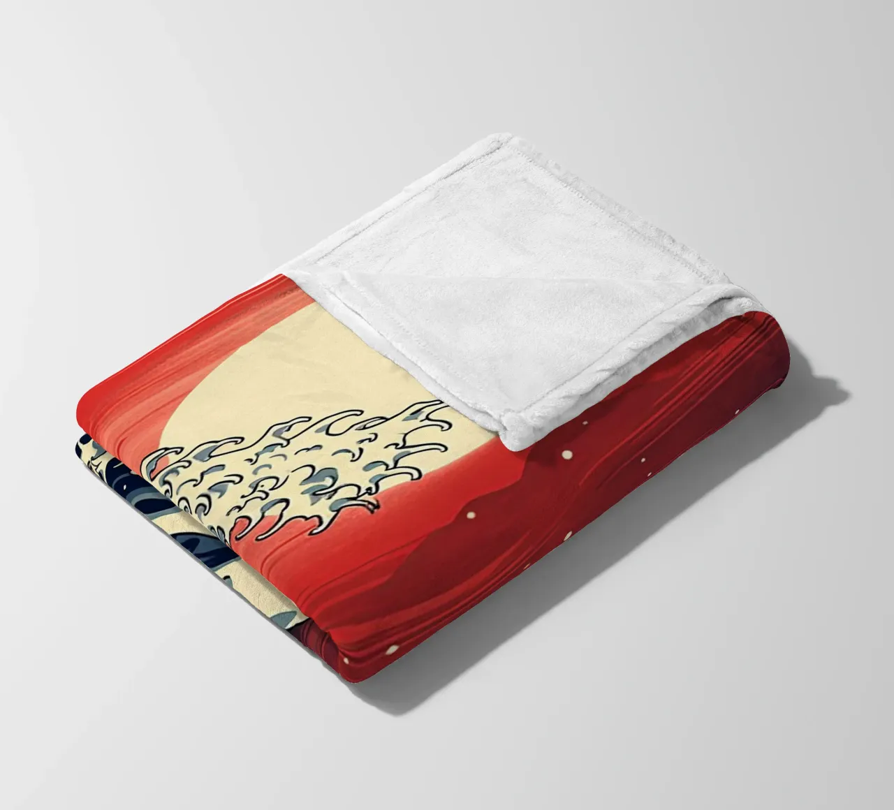 The Japanese Wave coperta in pile da 2toastdesign