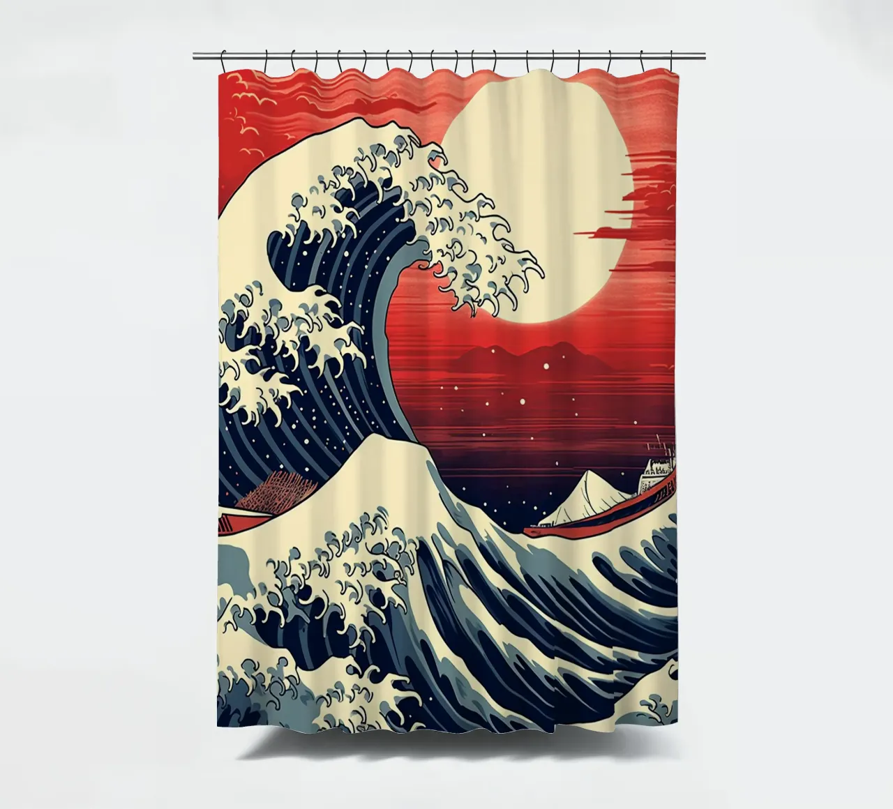 The Japanese Wave shower curtain by 2toastdesign