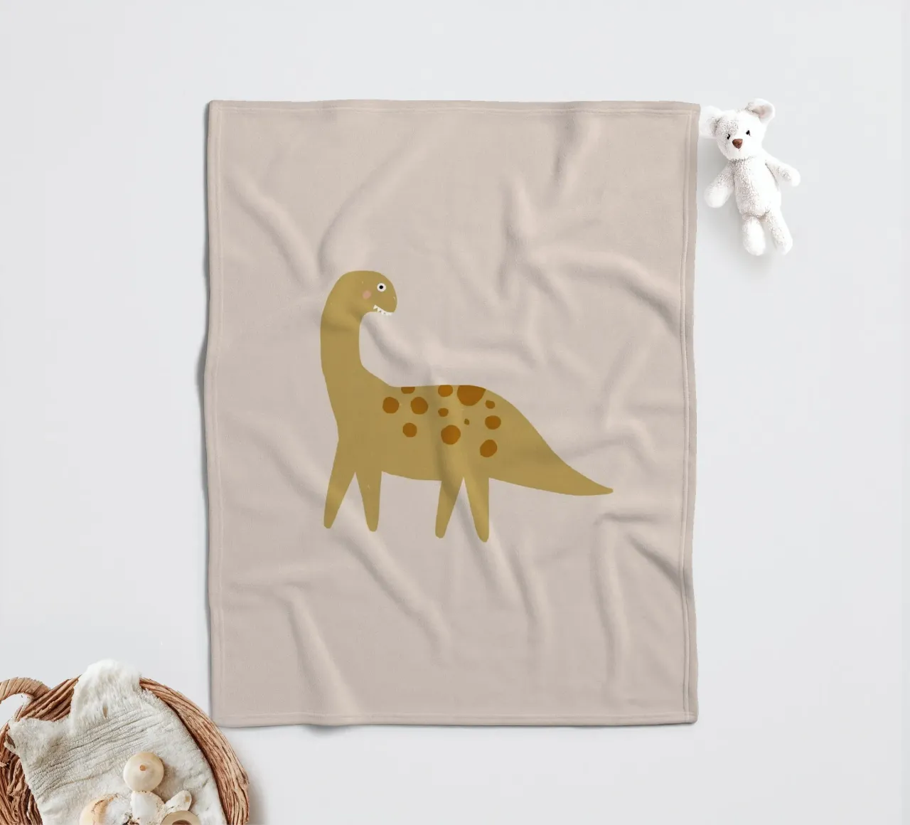 Dino yellow coperta in pile da AleksandraAnna