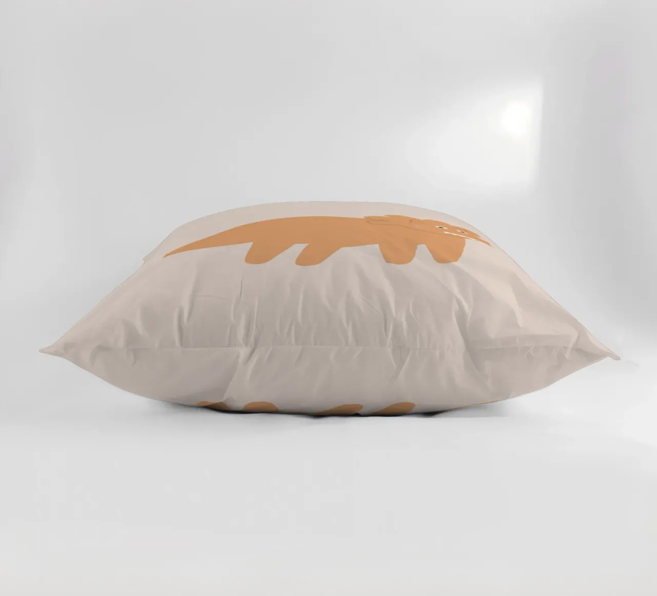 Dino orange decorative cushion by AleksandraAnna