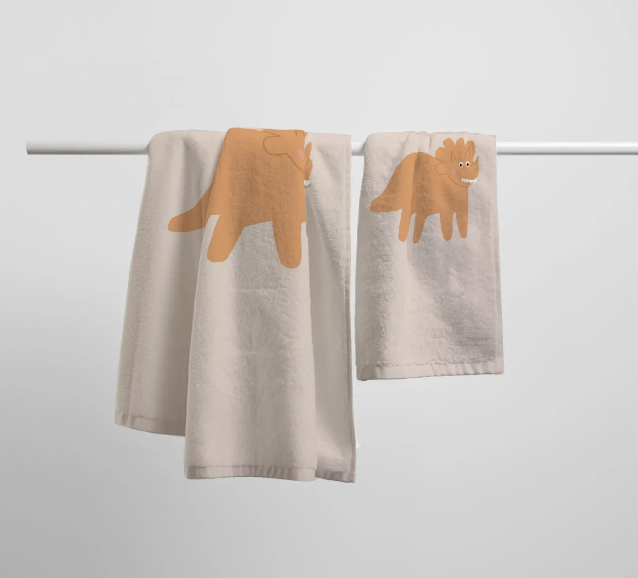 Dino orange asciugamano da bagno da AleksandraAnna