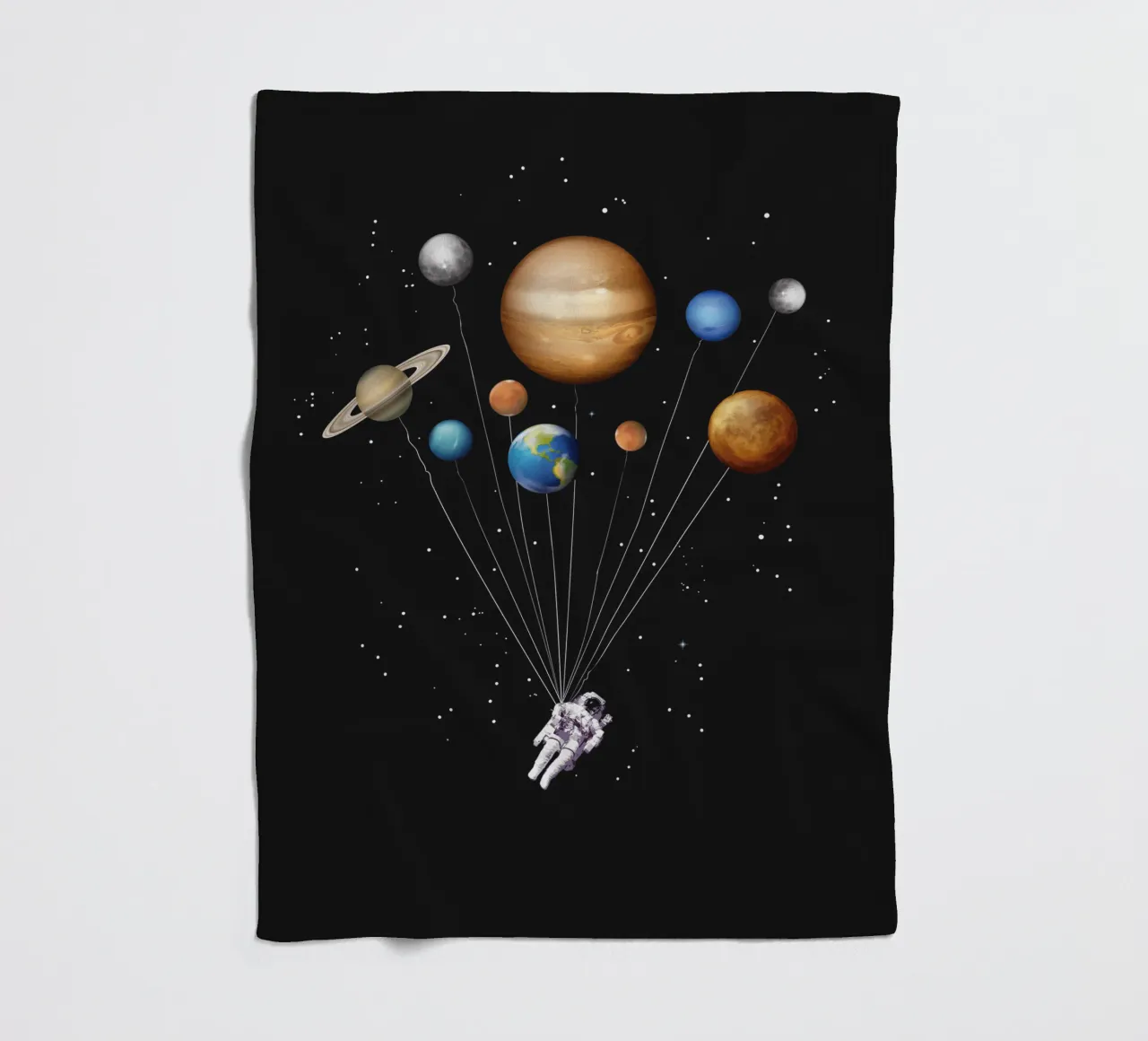 Space traveler fleece blanket by 2toastdesign