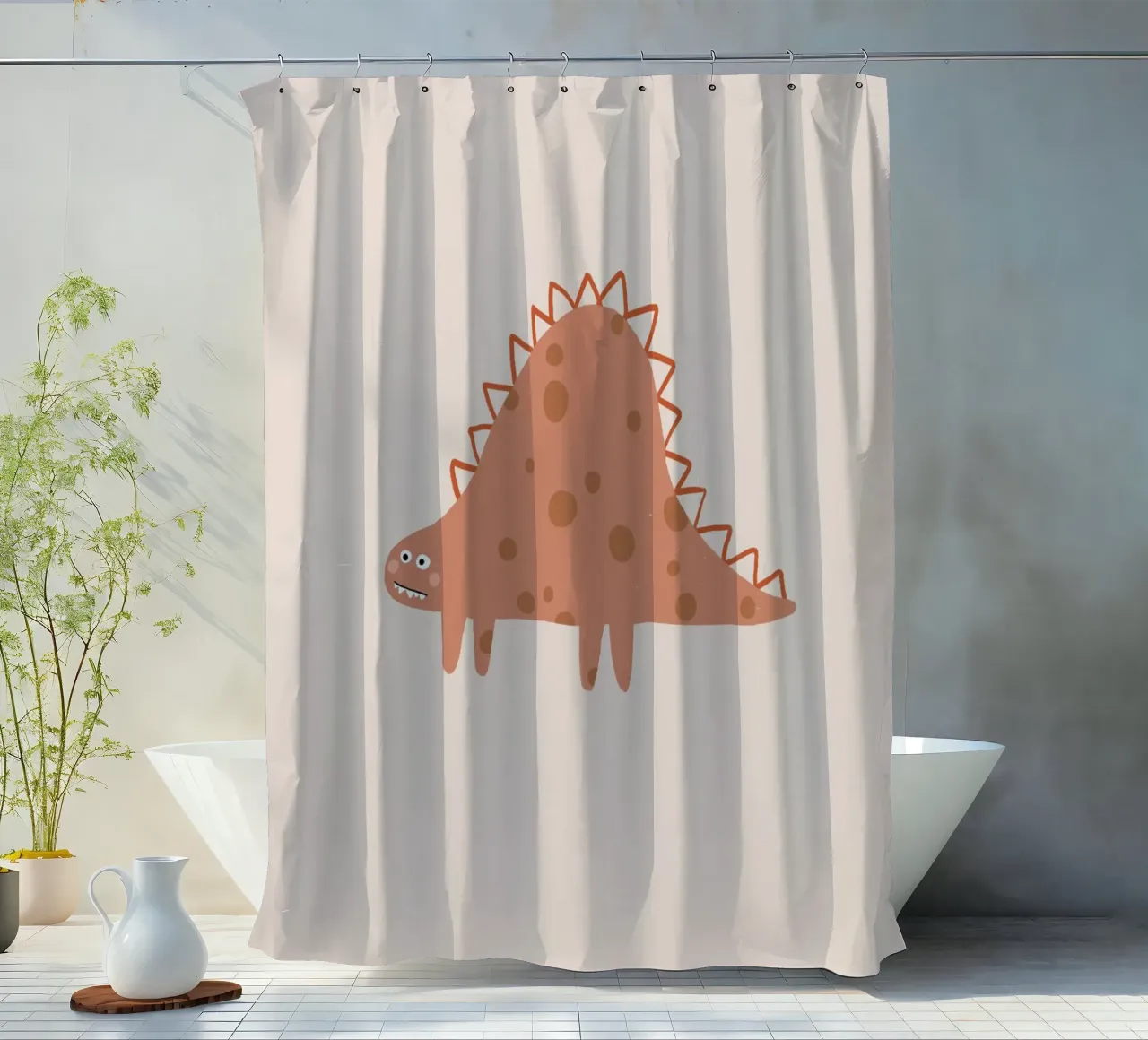 Dino red tenda da doccia da AleksandraAnna
