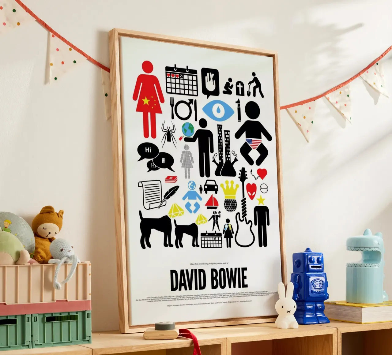 David Bowie canvas met Baklijst van Viktor Hertz