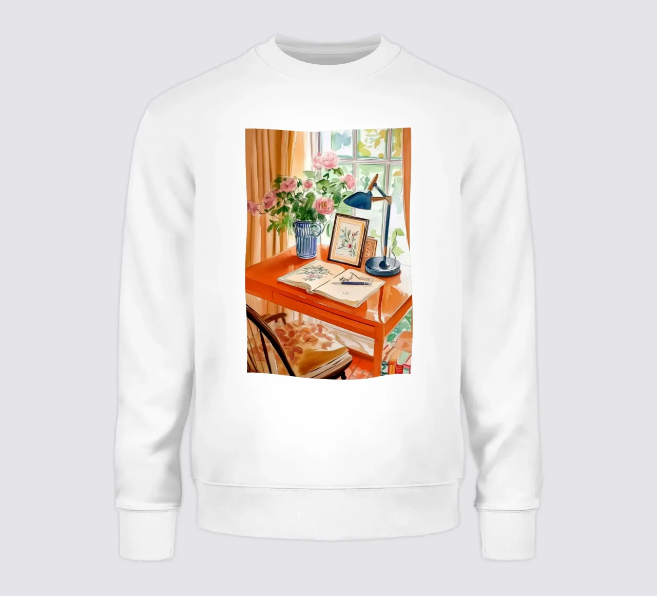Angolo studio con decorazioni floreali felpa da Melloi Art Print