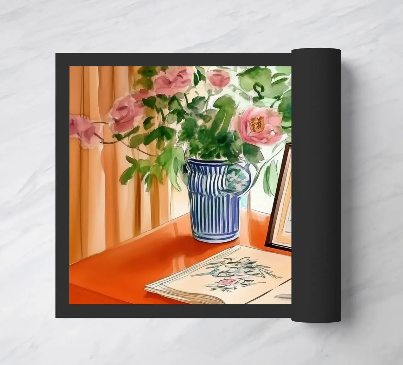 Angolo studio con decorazioni floreali zerbino da Melloi Art Print