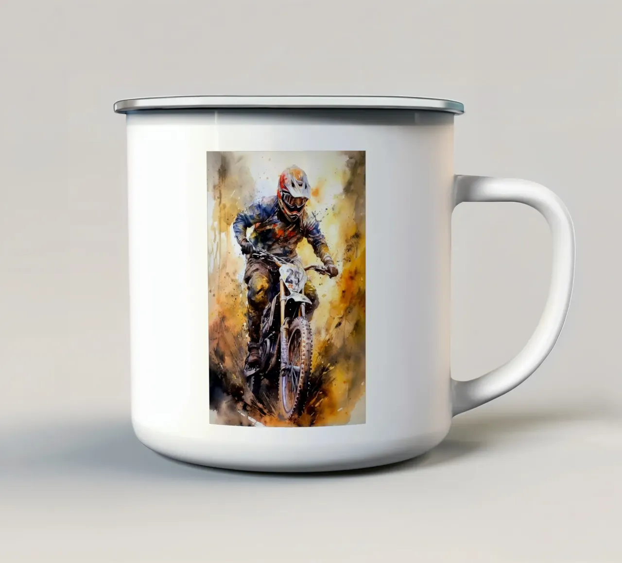 Arte sportiva motociclistica tazza in smalto da Justyna Jaszke JBJart