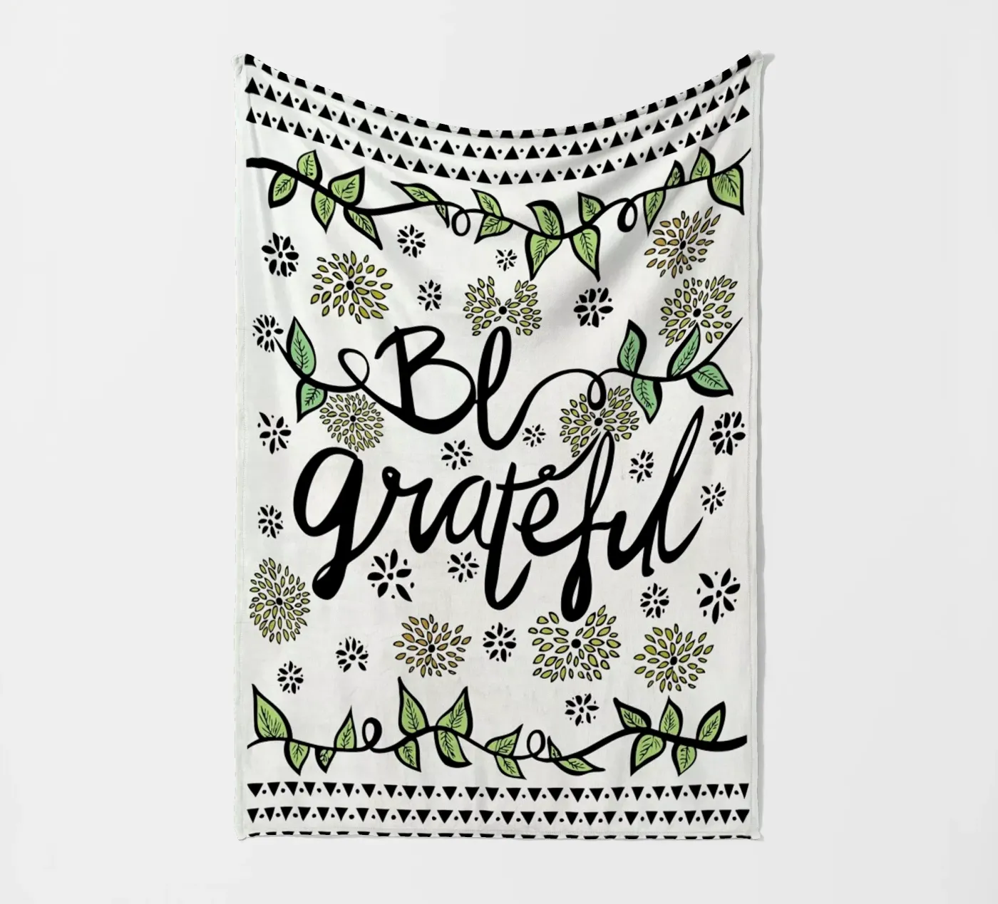 Be Grateful fleece blanket by Pom Graphic Design