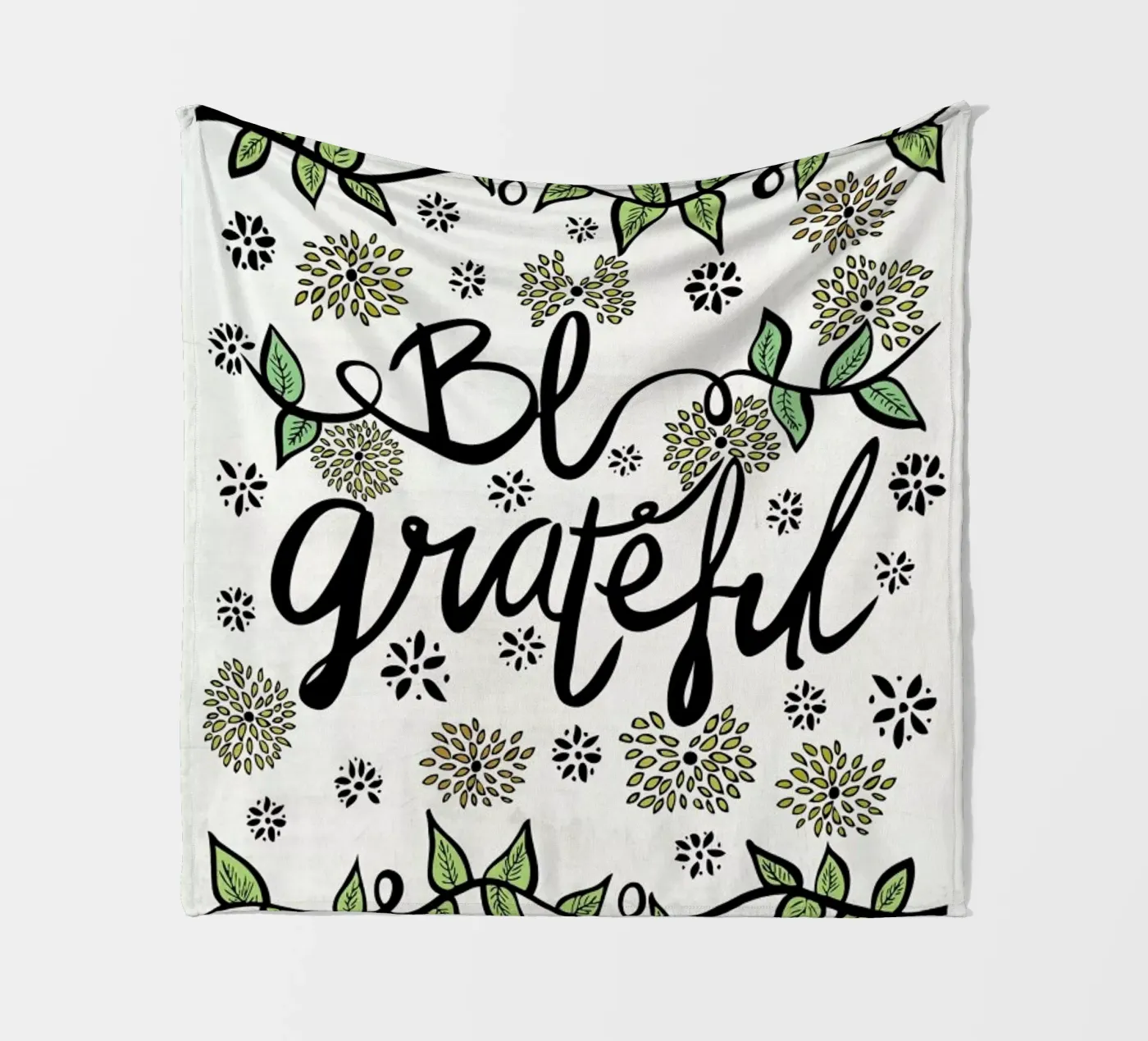 Be Grateful fleece blanket by Pom Graphic Design