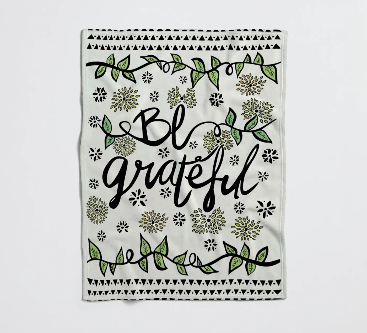 Be Grateful fleece blanket by Pom Graphic Design