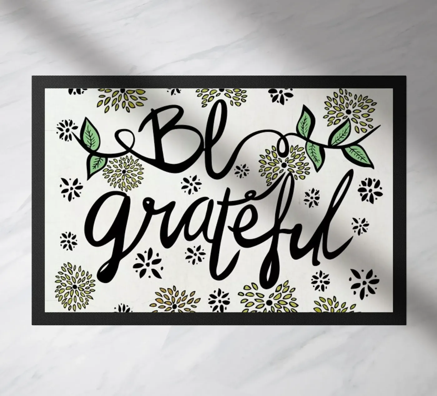 Be Grateful doormat by Pom Graphic Design