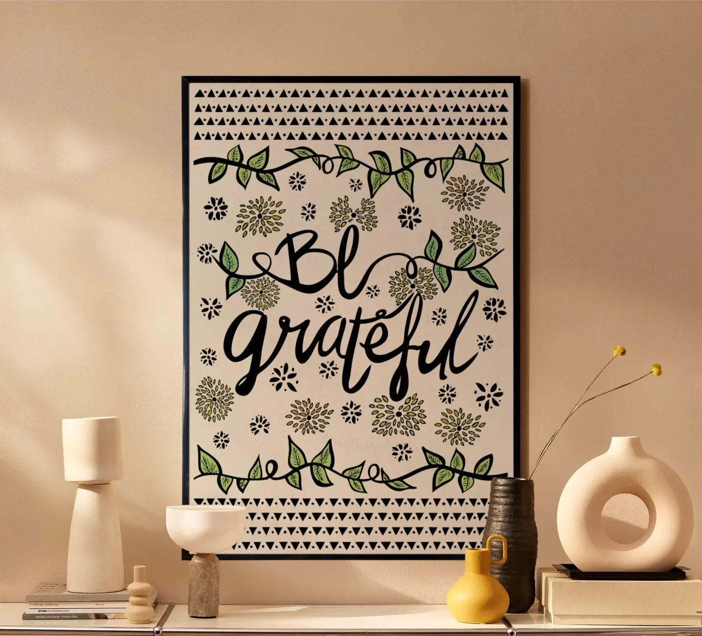 Be Grateful poster van Pom Graphic Design