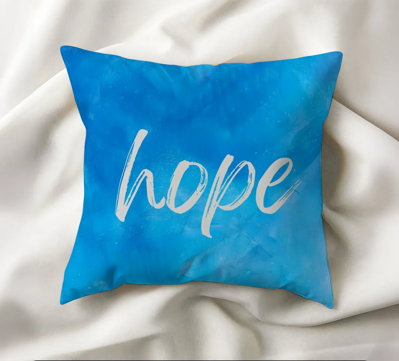 Espoir Bleu Abstrait coussin de FABOArt