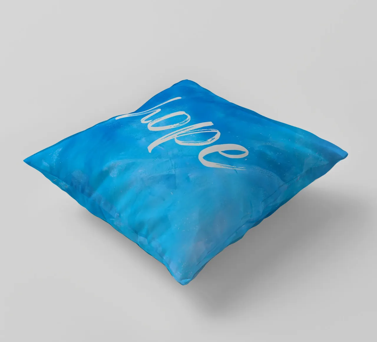 Espoir Bleu Abstrait coussin de FABOArt