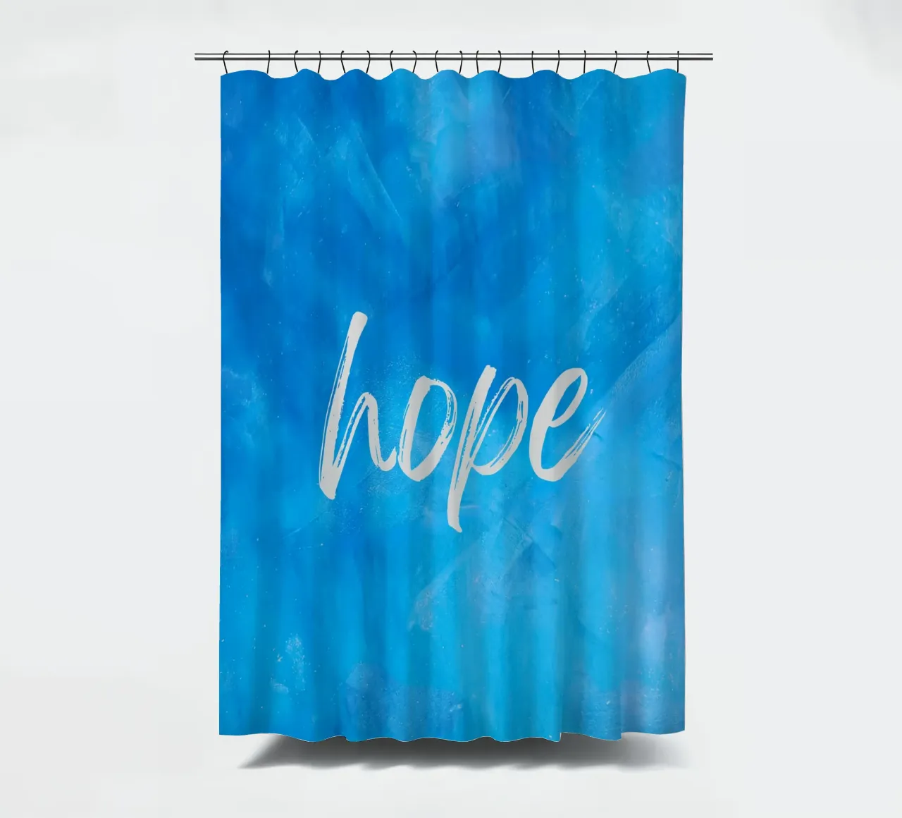 Hope Blue Abstract shower curtain by FABOArt