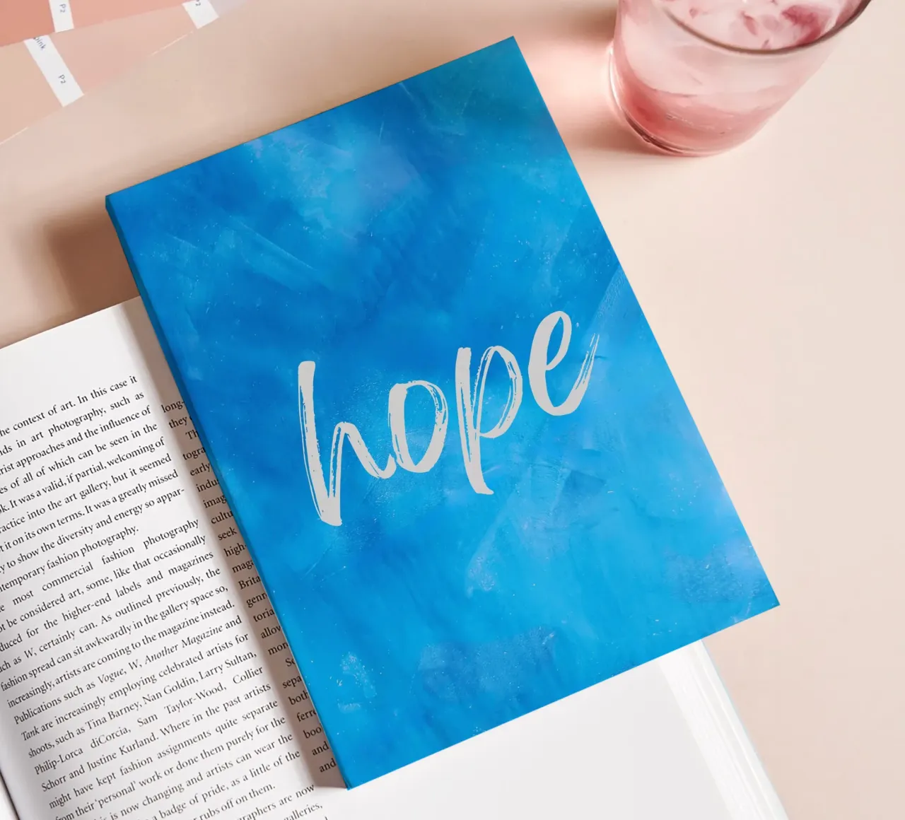 Hope Blue Abstract notebook by FABOArt