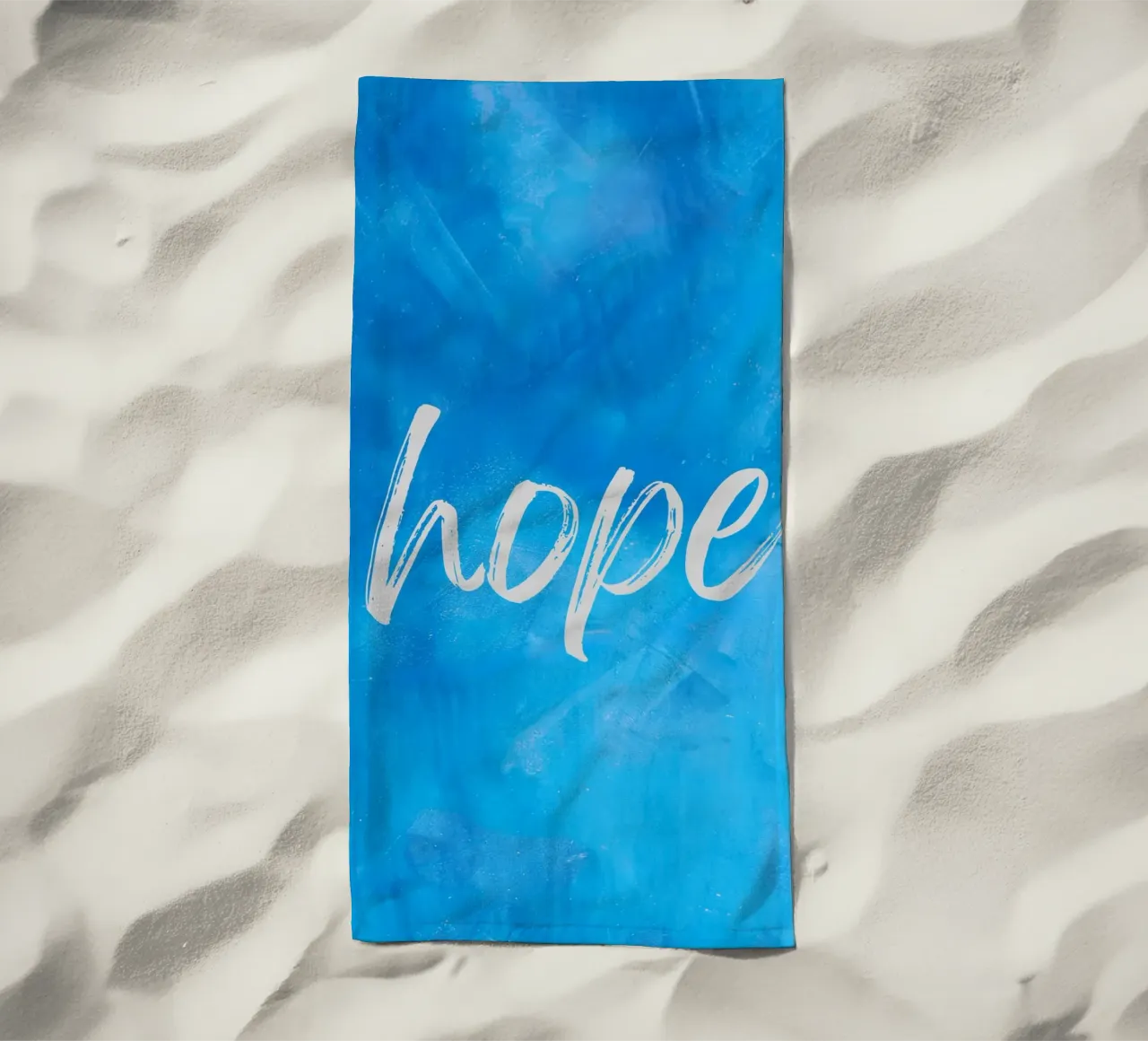 Hope Blue Abstract beach towel by FABOArt