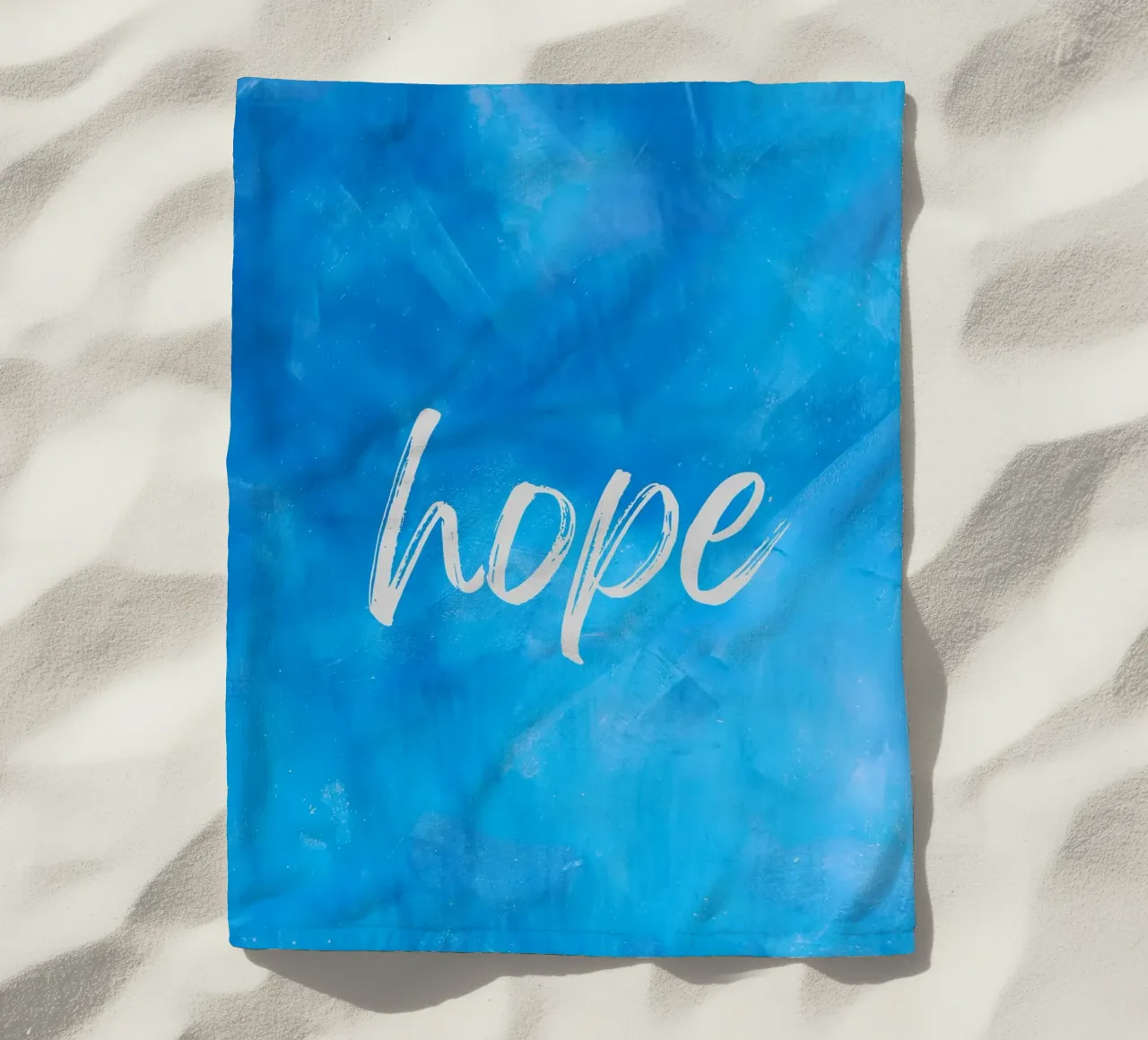 Hope Blue Abstract beach towel by FABOArt