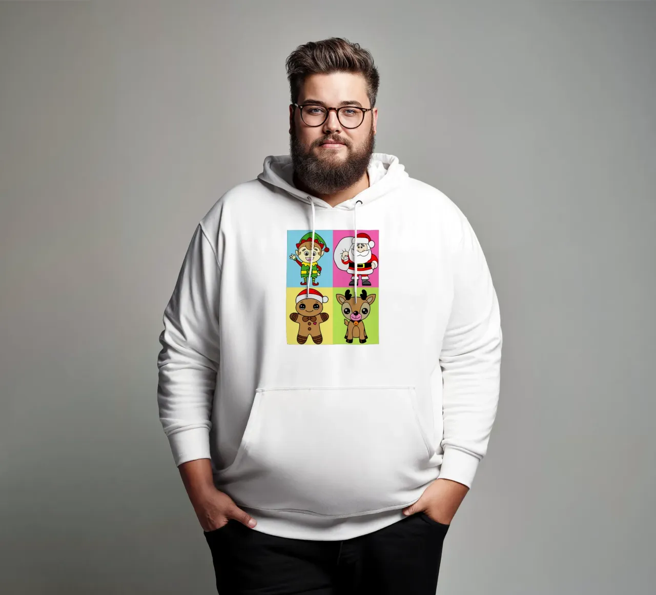 Christmas Vibes Funny Art Design felpa con cappuccio da onefeelshop