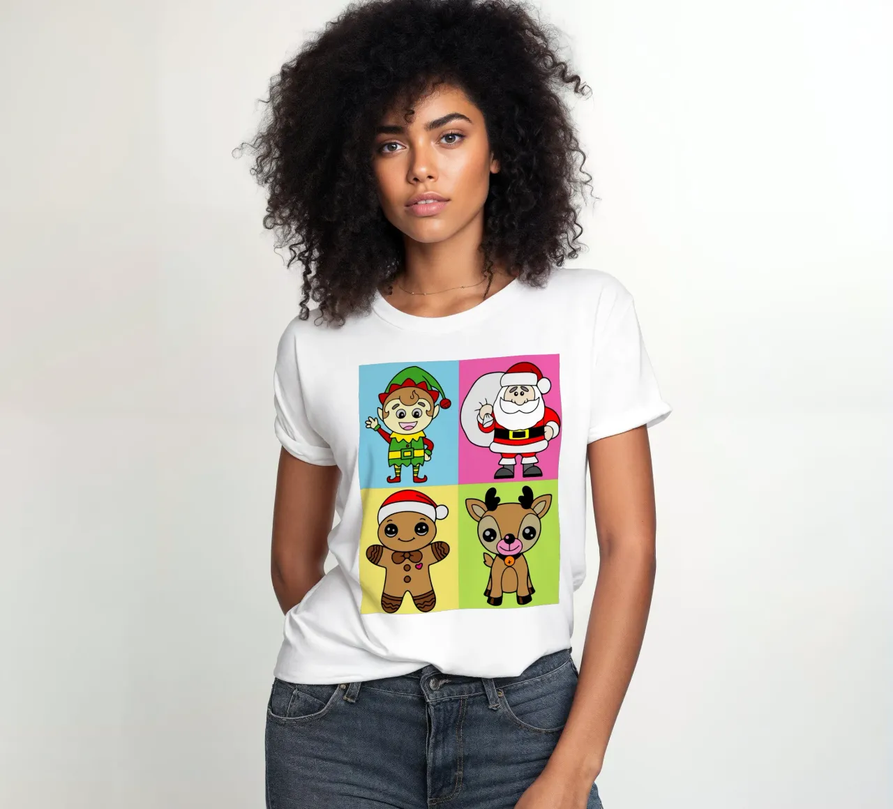 Christmas Vibes Funny Art Design women's fitted t-shirt by onefeelshop