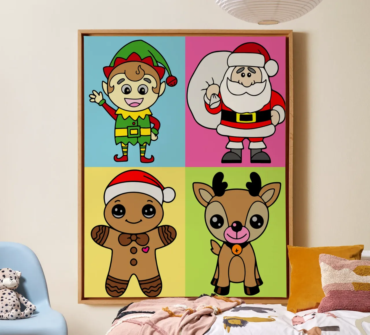 Kerstvibes Grappig Kunstontwerp canvas van onefeelshop