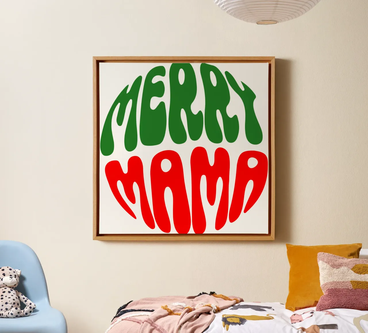 Regalo di Natale per una mamma felice tela con Cornice a cassetta da onefeelshop