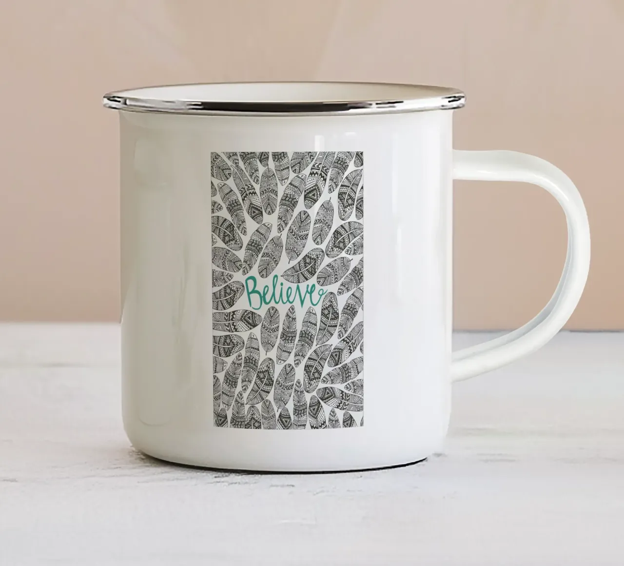 Believe tazza in smalto da Pom Graphic Design